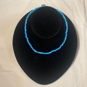 blue beaded choker